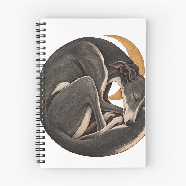Item preview, Sleeping Greyhound and Crescent Moon — Curled Sighthound designed and sold by thefreezoneart.