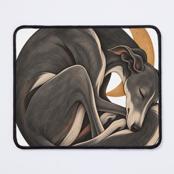 Item preview, Sleeping Greyhound and Crescent Moon — Curled Sighthound designed and sold by thefreezoneart.