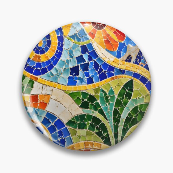 Item preview, Gaudi Park Guell Mosaic Colorful Trencadís Barcelona Art designed and sold by GrinGalore.