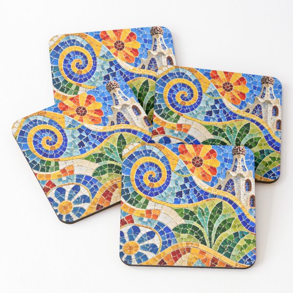 Item preview, Gaudi Park Guell Mosaic Colorful Trencadís Barcelona Art designed and sold by GrinGalore.