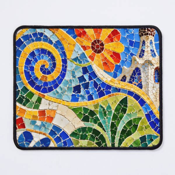 Item preview, Gaudi Park Guell Mosaic Colorful Trencadís Barcelona Art designed and sold by GrinGalore.