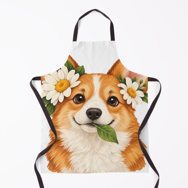 Item preview, Daisy Corgi — Floral Dog with Garden Leaves designed and sold by thefreezoneart.