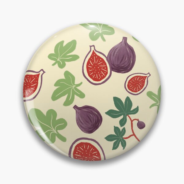 Item preview, Botanical Fig Lino Print Retro Fabric Pattern designed and sold by LafinaArt.
