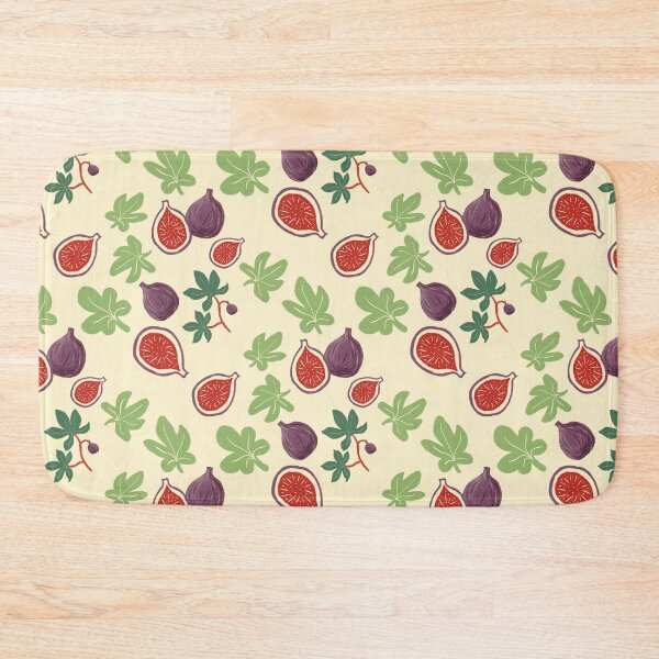 Item preview, Botanical Fig Lino Print Retro Fabric Pattern designed and sold by LafinaArt.