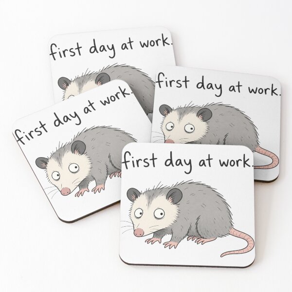 Item preview, Introverts First Day At Work Wide Eyed Opossum Funny Introvert Life Humor designed and sold by Yellowriversss.