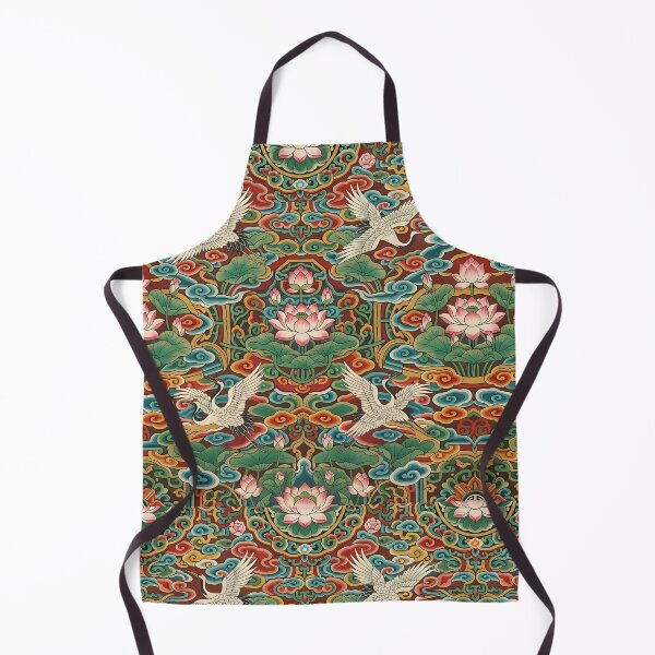 Item preview, Korean Dancheong Traditional Pattern: Royal Lotus, Cranes & Clouds Oriental Art Print, Tapestry & Home Decor designed and sold by SOOstudio73.