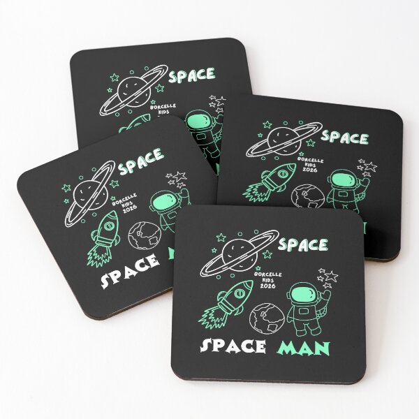 Item preview, Space Man Cute Neon Astronaut & Rocket designed and sold by creativerooney.
