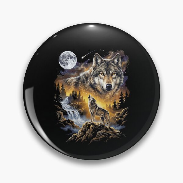 Item preview, Wolf Howling at the Moon Forest Wildlife Art Design designed and sold by jarlinxsanchez.
