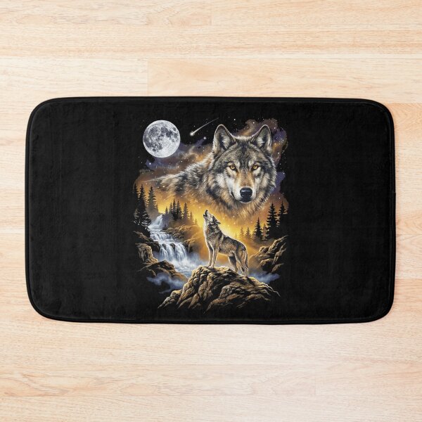 Item preview, Wolf Howling at the Moon Forest Wildlife Art Design designed and sold by jarlinxsanchez.