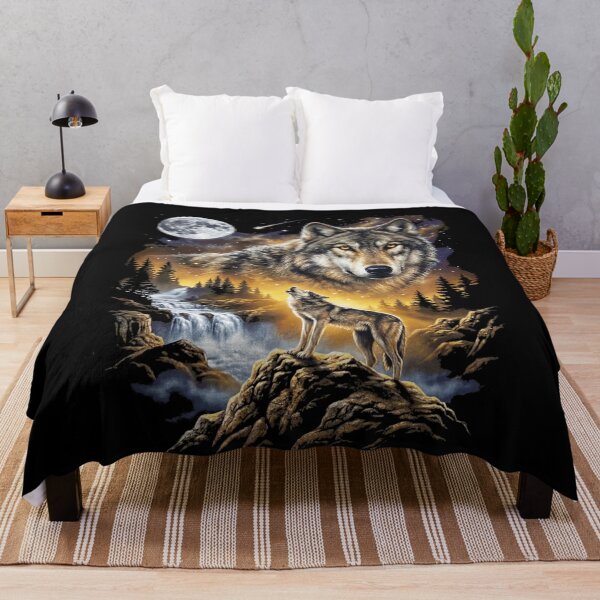 Item preview, Wolf Howling at the Moon Forest Wildlife Art Design designed and sold by jarlinxsanchez.