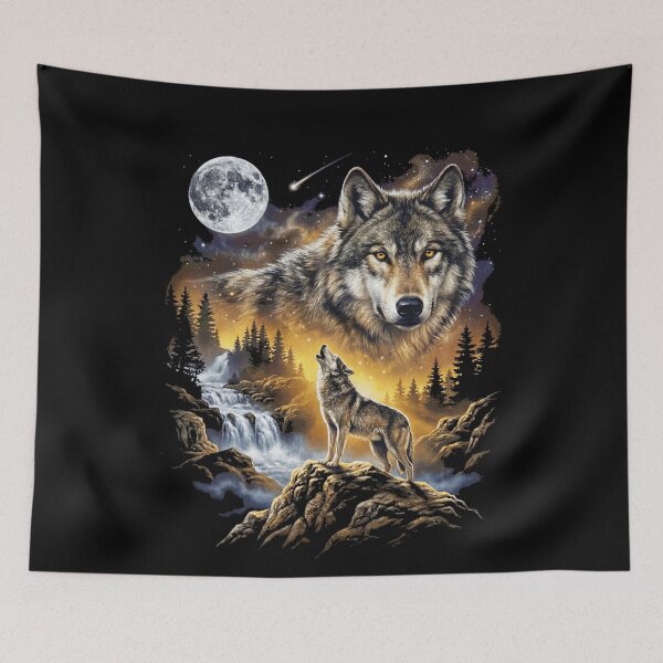 Item preview, Wolf Howling at the Moon Forest Wildlife Art Design designed and sold by jarlinxsanchez.