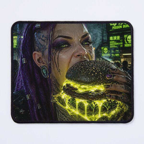 Item preview, Cyberpunk Poison Burger Neon Green Dripping Sauce Goth designed and sold by LazyDayzCo.