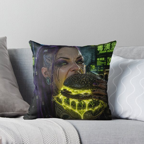 Item preview, Cyberpunk Poison Burger Neon Green Dripping Sauce Goth designed and sold by LazyDayzCo.