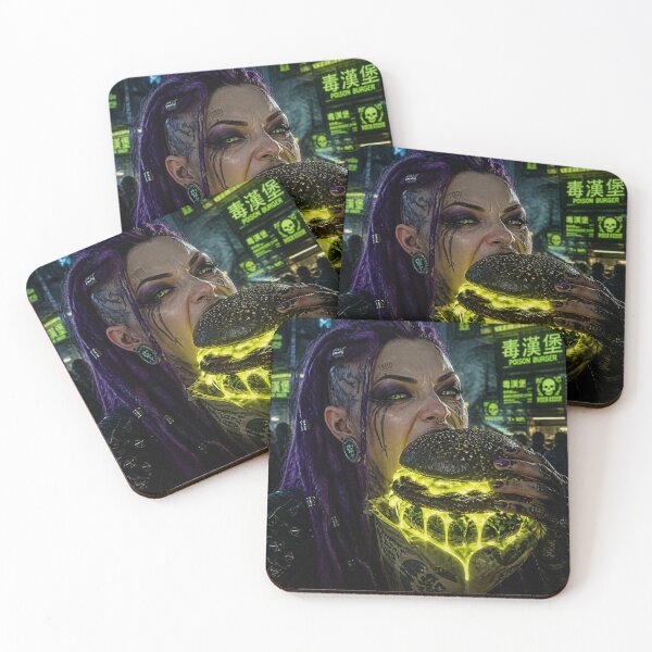 Item preview, Cyberpunk Poison Burger Neon Green Dripping Sauce Goth designed and sold by LazyDayzCo.