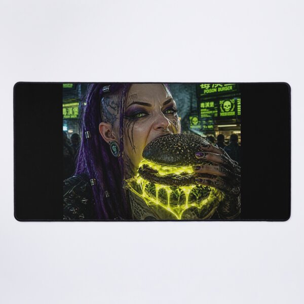 Item preview, Cyberpunk Poison Burger Neon Green Dripping Sauce Goth designed and sold by LazyDayzCo.