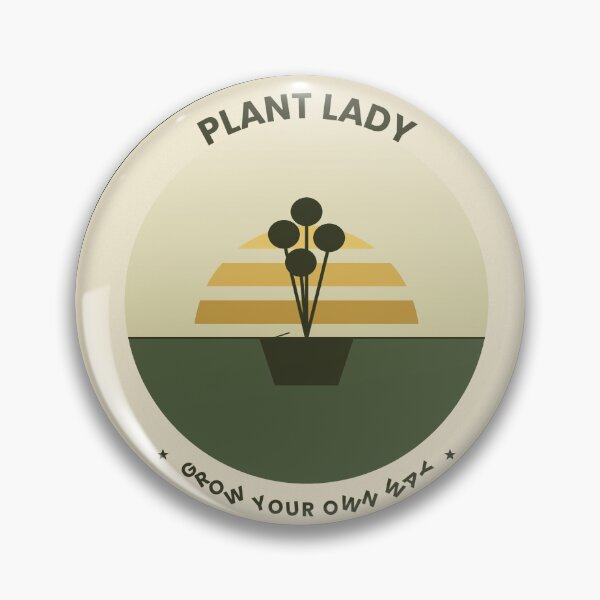 Item preview, Retro Plant Lady Grow Your Own Way Vintage Botanical Badge designed and sold by VanSum.