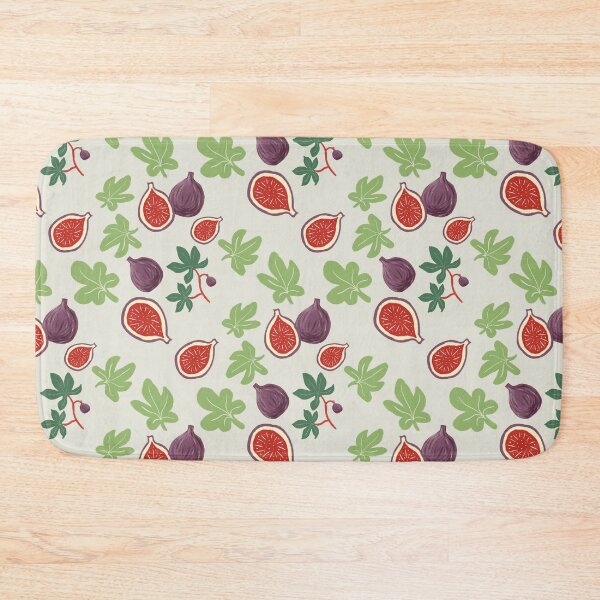 Item preview, Botanical Fig Lino Print Retro Fabric Pattern designed and sold by LafinaArt.