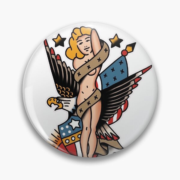 Item preview, American Traditional Pin-Up & Patriotic Eagle Tattoo Flash designed and sold by colourhaus.