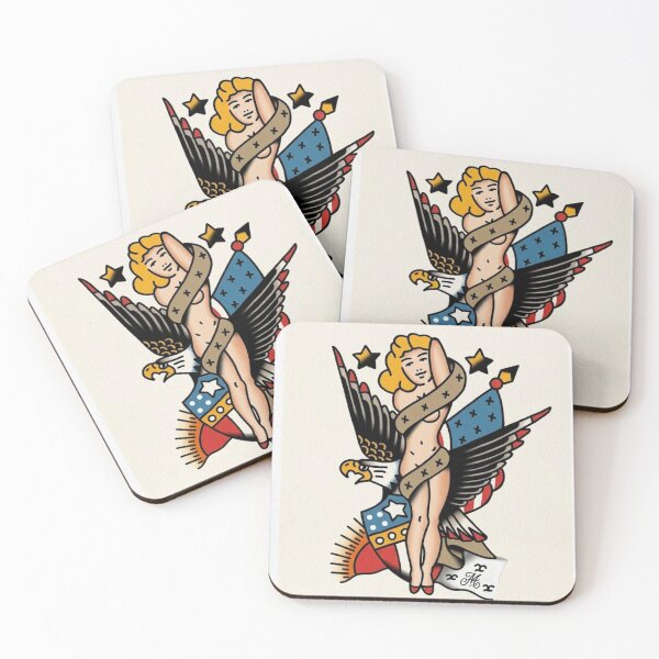 Item preview, American Traditional Pin-Up & Patriotic Eagle Tattoo Flash designed and sold by colourhaus.