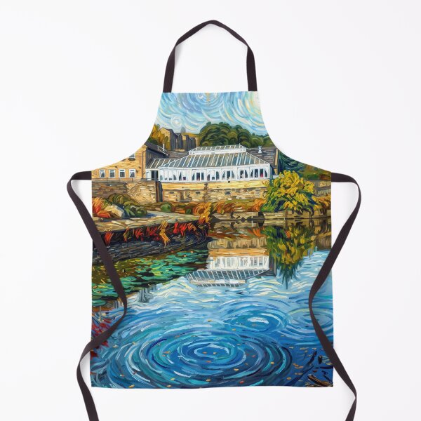 Item preview, Salterhebble Watermill in Van Gogh Style - Autumn Canal Landscape designed and sold by ArtworkNorth.