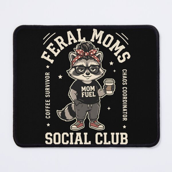 Item preview, Feral Moms Social Club Funny Raccoon Coffee Chaos Coordinator designed and sold by Emmatshirt1.