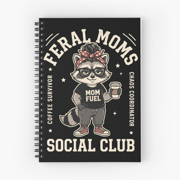 Item preview, Feral Moms Social Club Funny Raccoon Coffee Chaos Coordinator  designed and sold by Emmatshirt1.