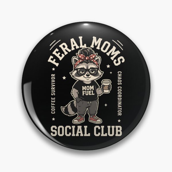 Item preview, Feral Moms Social Club Funny Raccoon Coffee Chaos Coordinator  designed and sold by Emmatshirt1.