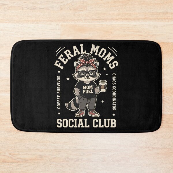 Item preview, Feral Moms Social Club Funny Raccoon Coffee Chaos Coordinator  designed and sold by Emmatshirt1.