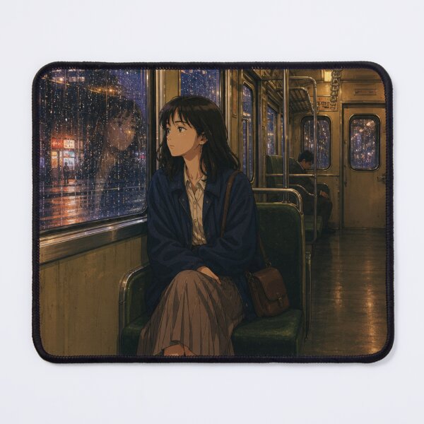 Item preview, Rainy Night Train Ride Anime Girl designed and sold by vekotpu.
