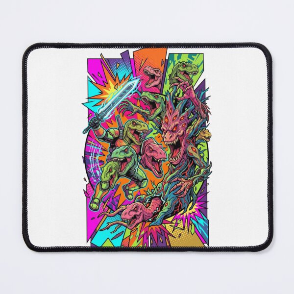 Item preview, Psychedelic Dinosaur Species Prehistoric Art Collage designed and sold by cautrapinacka.