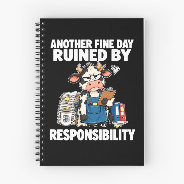 Item preview,  Another Fine Day Ruined By Responsibility Cow Holding Clipboard With Coffee designed and sold by jarlinxsanchez.