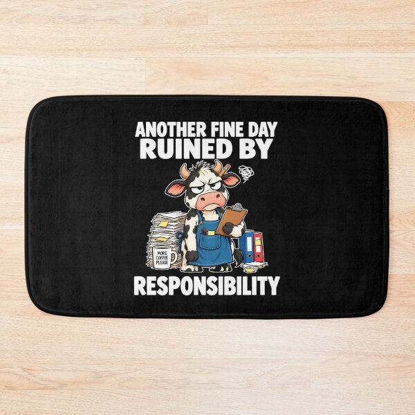Item preview,  Another Fine Day Ruined By Responsibility Cow Holding Clipboard With Coffee designed and sold by jarlinxsanchez.