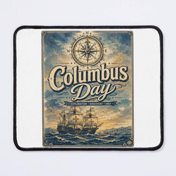 Item preview, Columbus Day Vintage Nautical Exploration Poster designed and sold by Nela-&-Lena.