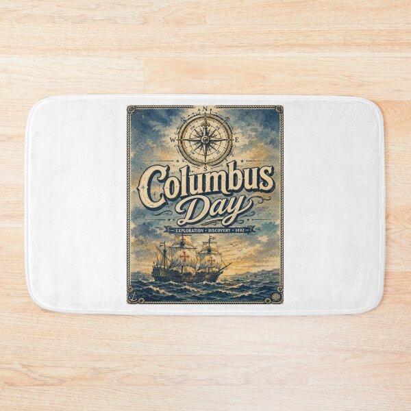Item preview, Columbus Day Vintage Nautical Exploration Poster designed and sold by Nela-&-Lena.