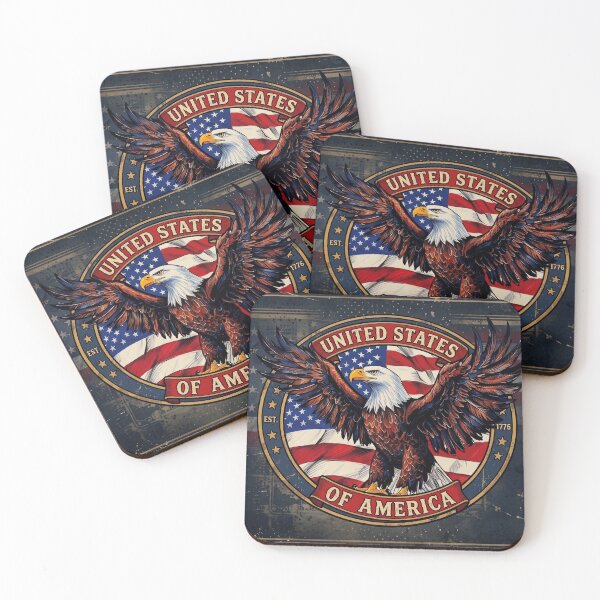 Item preview, Majestic Bald Eagle American Flag Vintage 1776 Emblem designed and sold by ElNiro.