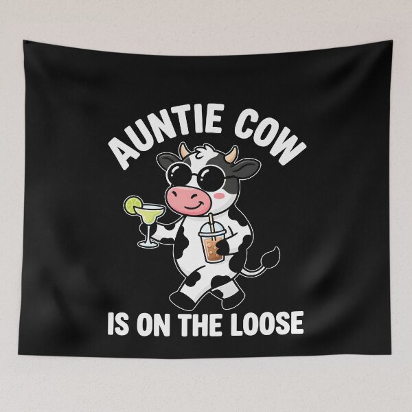 Item preview,  Auntie Cow Is On The Loose Cow Wearing Sunglasses Holding Margarita And Iced designed and sold by jarlinxsanchez.