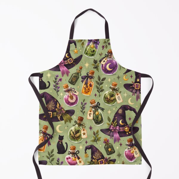 Item preview, Halloween Pattern: magic potions & witch hat designed and sold by DreamagineArtDesign.
