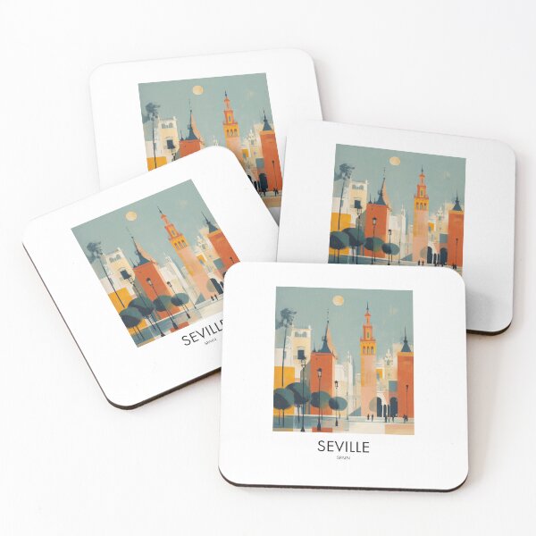 Item preview, Seville Spain Colourful Vintage Travel Art designed and sold by MarkedArtPrints.