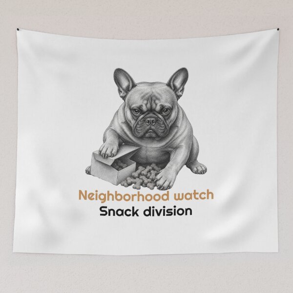 Item preview, Funny French Bulldog Snack Quote  designed and sold by bluesquidink.