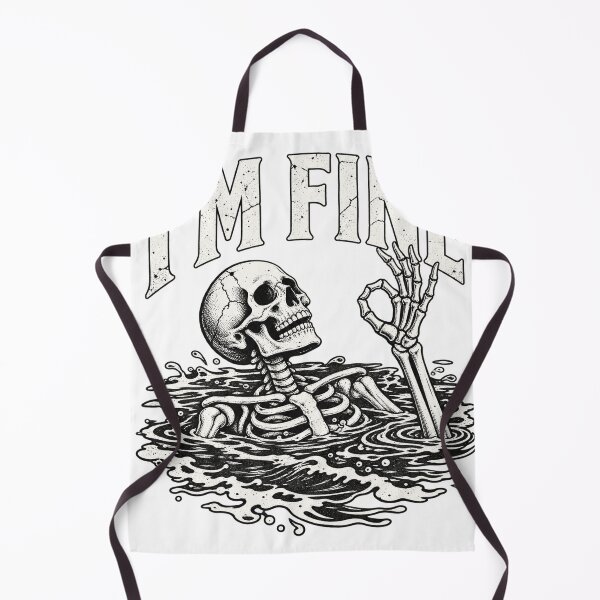 Item preview, Im Fine Funny Skeleton Ok Sign Sarcastic Retro Design designed and sold by SEINENGAPPI19.