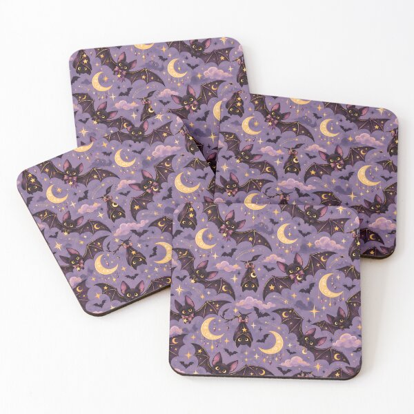 Item preview, Halloween Pattern: spooky bats & crescent moons designed and sold by DreamagineArtDesign.