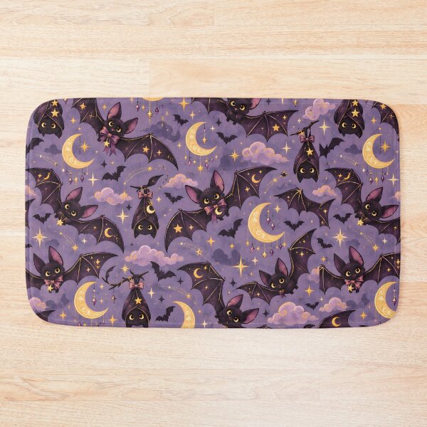 Item preview, Halloween Pattern: spooky bats & crescent moons designed and sold by DreamagineArtDesign.