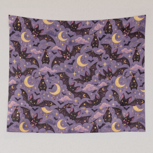 Item preview, Halloween Pattern: spooky bats & crescent moons designed and sold by DreamagineArtDesign.