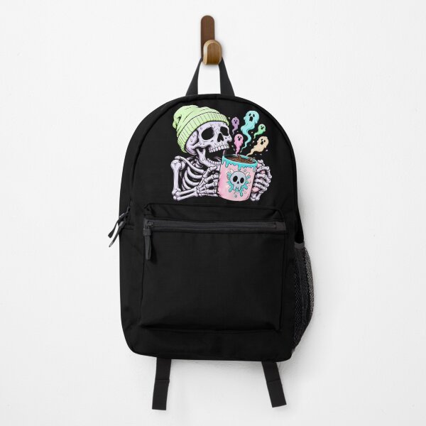 Item preview, Spooky Vibes Skeleton Drinking Coffee Cute Ghost Aesthetic Kawaii Art designed and sold by W&RParadise.