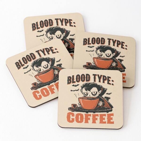 Item preview, Funny Vampire Blood Type Coffee Halloween Spooky designed and sold by NicolasGlowArt.