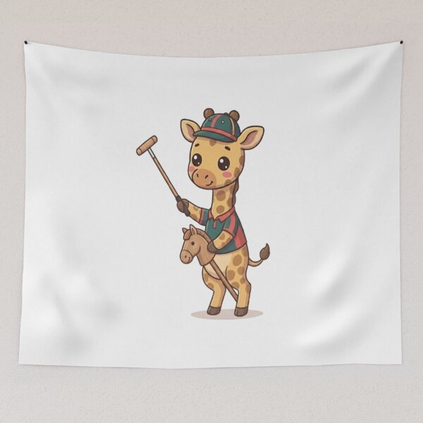 Item preview, Cute Giraffe Playing Polo Hobby Horse designed and sold by Ella_Sketch.