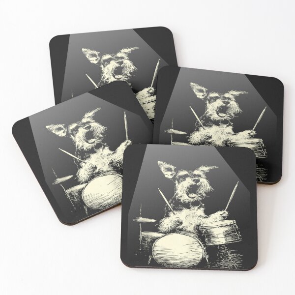 Item preview, Rock 80 90 Vintage Lindo Schnauzer Tocando la Batería Música Perro Baterista designed and sold by MOHAMED FRASER.