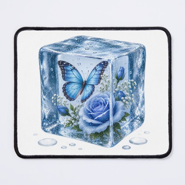 Item preview, Blue Butterfly and Rose in Crystal Ice designed and sold by MichalHau.