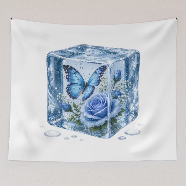 Item preview, Blue Butterfly and Rose in Crystal Ice designed and sold by MichalHau.