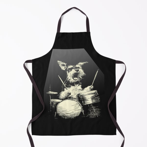 Item preview, Rock 80 90's Vintage Cute Schnauzer Playing Drums Music Dog Drummer designed and sold by MOHAMED FRASER.